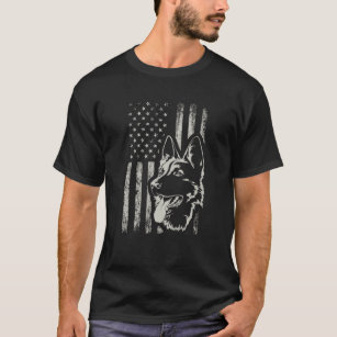 T-shirt Amoureux des chiens du DRAPEAU AMÉRICAIN du berger