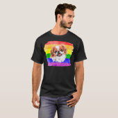 T-shirt Amoureux des chiens gay japonais Chin LGBTQ Pride (Devant entier)