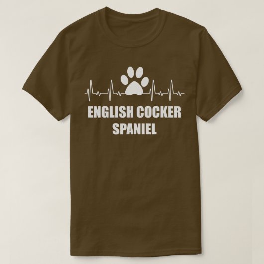 T-shirt Amoureux des chiens hearbeat anglais Cocker Spanie (Design devant)