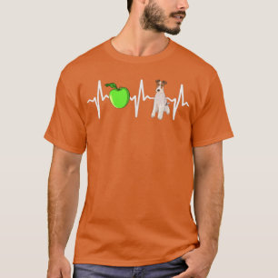 T-shirt Amoureux des chiens Heartbeat Apple Wire Fo Terrie
