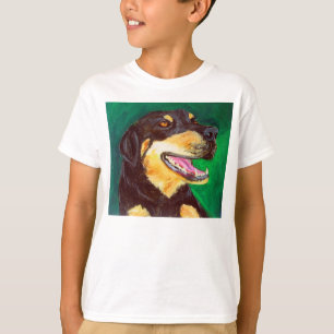 T-shirt Amoureux des chiens noir et tan -Art rouge