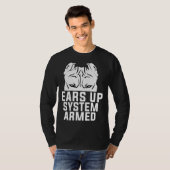 T-shirt Amoureux des chiens Pitbull armé du système Ears U (Devant entier)