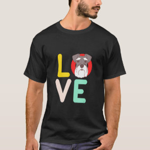 T-shirt Amoureux des chiens rétro Schnauzer miniature mign