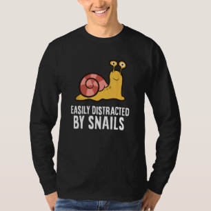 T-shirt Amoureux Des Escargots Facilement Distrait Par Les