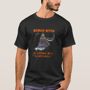T-shirt Amoureux d'Halloween Éffrayant Mamaw Witch Grandpa