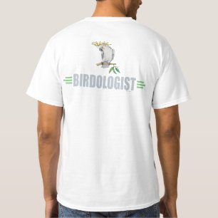 T-shirt Amoureux drôle de perroquet gris et blanc