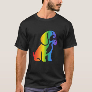 T-shirt Amoureux du Beagle Arc-en-Ciel