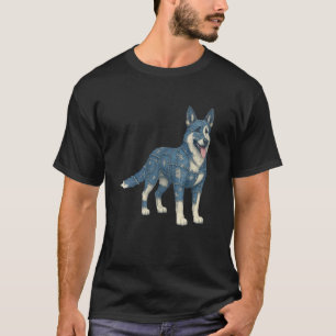 T-shirt Amoureux du Berger Allemand Patchwork en Denim Mam