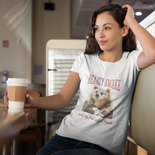 T-shirt Amoureux du café grizzly amusant
