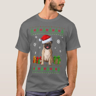 T-shirt Amoureux du CARLIN drôle Mignonne Carlin Santa Hat