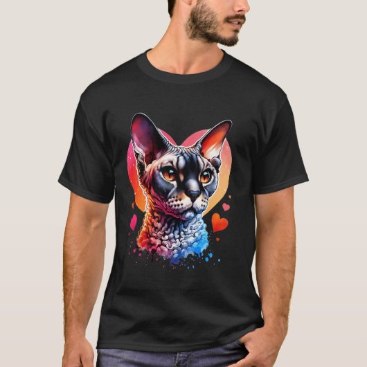T-shirt Amoureux du chat Devon Rex Devon Rex (Devant)