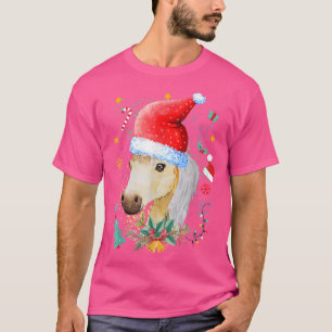 T-shirt Amoureux du Cheval Funny Santa Hat Baby Cheval mig