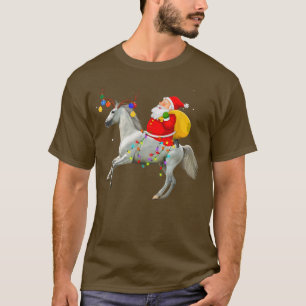 T-shirt Amoureux du cheval Père Noël équitation Cheval Noë