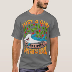 T-shirt Amoureux Du Requin Juste Une Fille Qui Aime La Têt