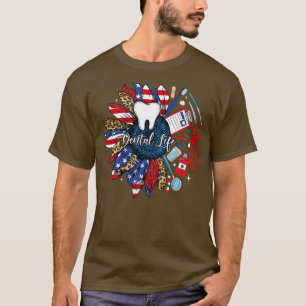 T-shirt Amoureux du tournesol léopard dent vie dentaire de