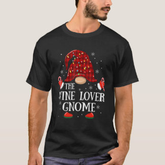 T-shirt Amoureux Du Vin Gnomo Buffalo Plaid Correspondant