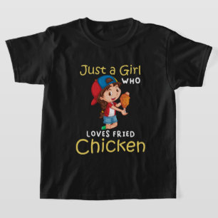 T-shirt Amoureux fille juste aime poêlée poule mot art