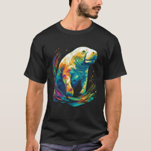 T-shirt Amoureux géométrique du lamantin Polygone Dugong O
