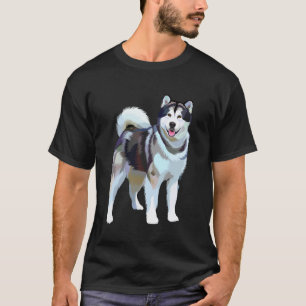 T-shirt Amoureux réaliste de Husky sibérien