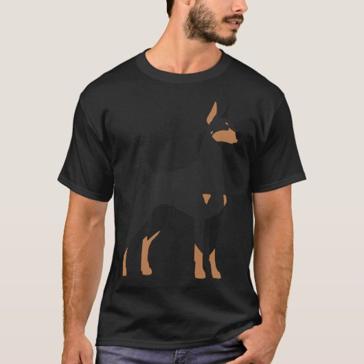 T-shirt Amp Noir Tan Doberman Pinscher 165 (Devant)