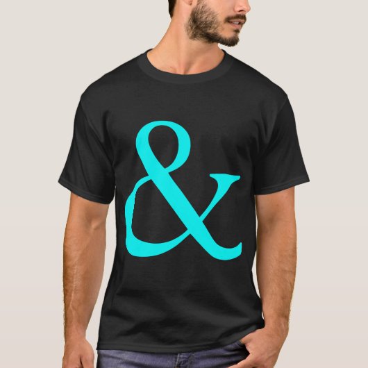 T-shirt Ampersand - Cyan (Devant)