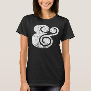 T-shirt Ampersand "&" Graphique en relief BL Blanc