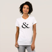 T-shirt Ampersand gris noir moderne Personnalisé (Devant entier)
