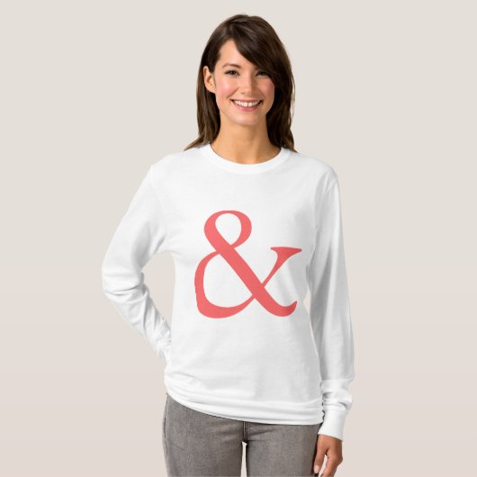 T-shirt Ampersand - rose tropicale (Devant entier)
