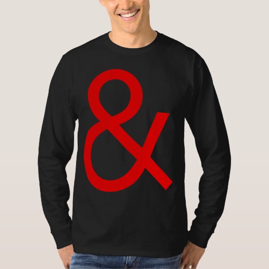 T-shirt Ampersand - Rouge sur foncé (Devant)