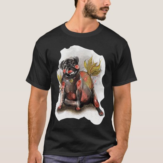 T-shirt Ampoule Black Pug (Devant)