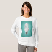 T-shirt Ampoule Fluorescente Compacte Spirale Moderne (Devant entier)
