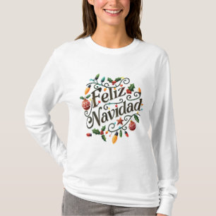 T-shirt Ampoules Rétro Festives et Joyeux Noël avec du Hou