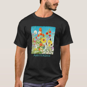 T-shirt Amsterdam Jardin Fleurs Florales Filles Jardin