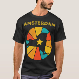 T-shirt Amsterdam New York Vintage Souvenir détendu 1