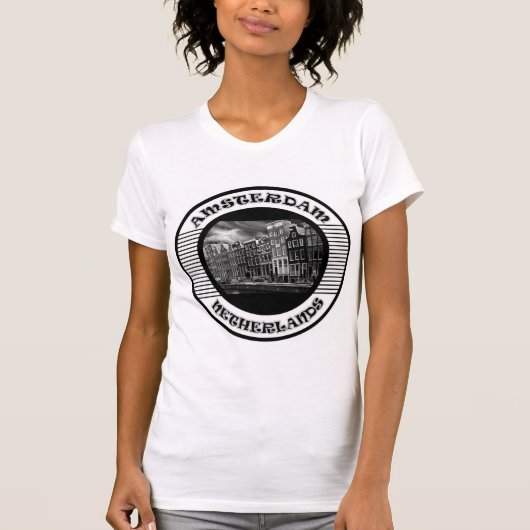 T-SHIRT AMSTERDAM NOIR ET BLANC (Devant)