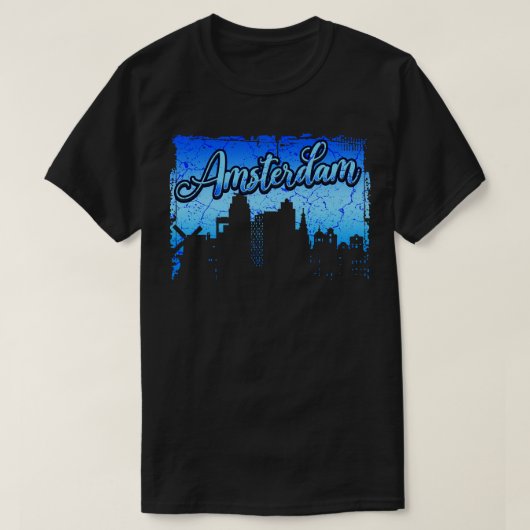 T-shirt Amsterdam Pays-Bas Holland City Skyline 3 (Design devant)