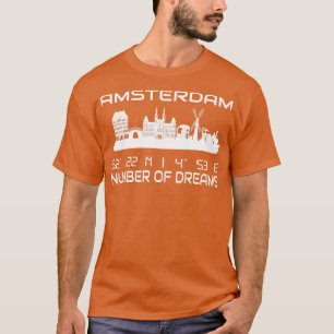 T-shirt Amsterdam Skyline Coordonnées GPS City Dream City