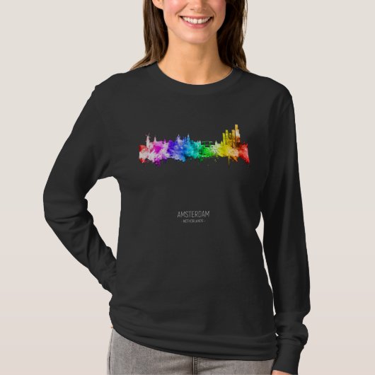 T-shirt Amsterdam Skyline Skyscrapers (Devant)