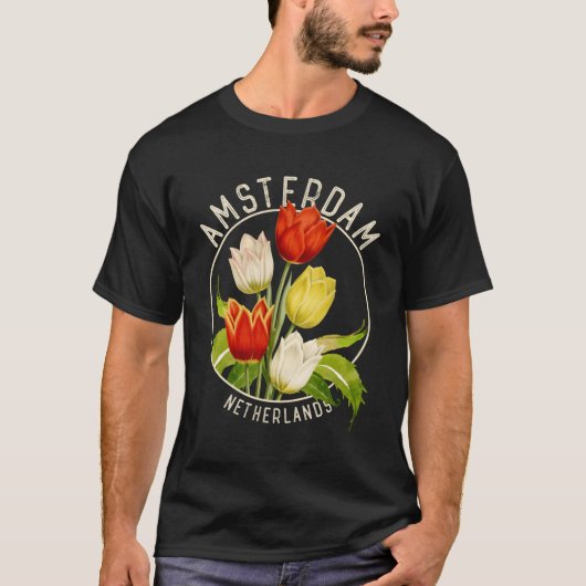 T-shirt Amsterdam Tulip Festival The Pays-Bas Bulb (Devant)