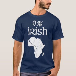 T-shirt Amusant 0% Irlandais Africain Vêtements St patrick