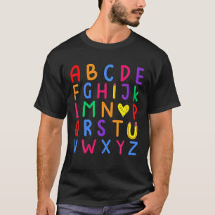 T-shirt Amusant 100E Jour Alphabet De Jardin D'Enfance