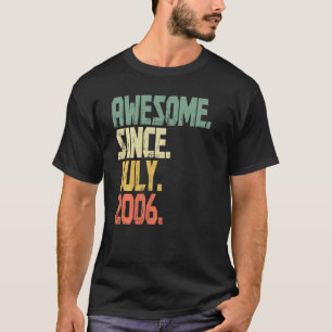 T-shirt Amusant 15 Ans Garçons Filles Awesome Depuis Juill
