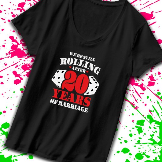 T-shirt Amusant 20e anniversaire Couples mariés 20 ans