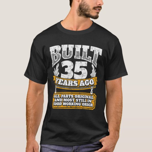 T-shirt Amusant 35e anniversaire B jour cadeau dire âge 35 (Devant)
