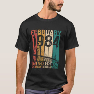T-shirt Amusant 40 Ans Février 1984 Retro 40e anniversaire