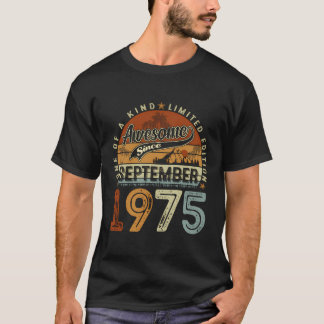 T-shirt Amusant 48 Ans Septembre 1975 48E Birt Vintage