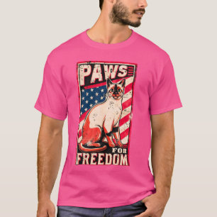 T-shirt Amusant 4 juillet Siamese Amoureux des chats Ameri