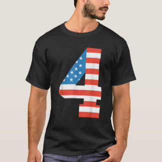 T-shirt Amusant 4e anniversaire US américain Drapeau 4 jui