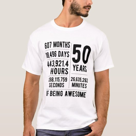 T-shirt Amusant 50 Ans 50E Anniversaire Idée Pour Hommes (Devant)