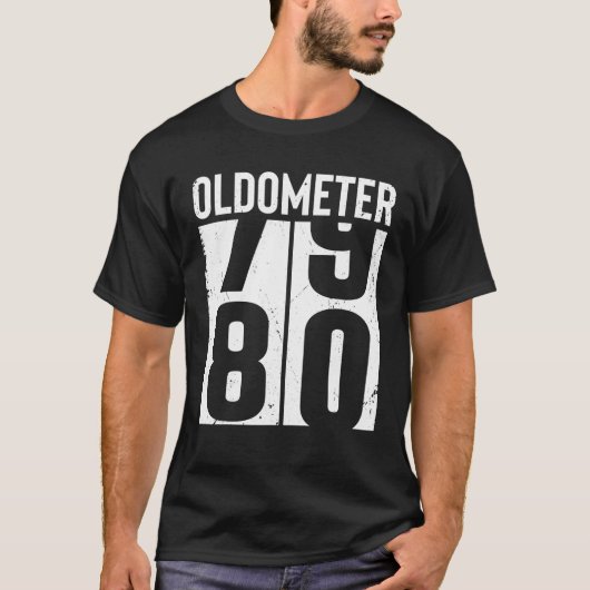 T-shirt Amusant 80 ans 80e anniversaire Odomètre (Devant)